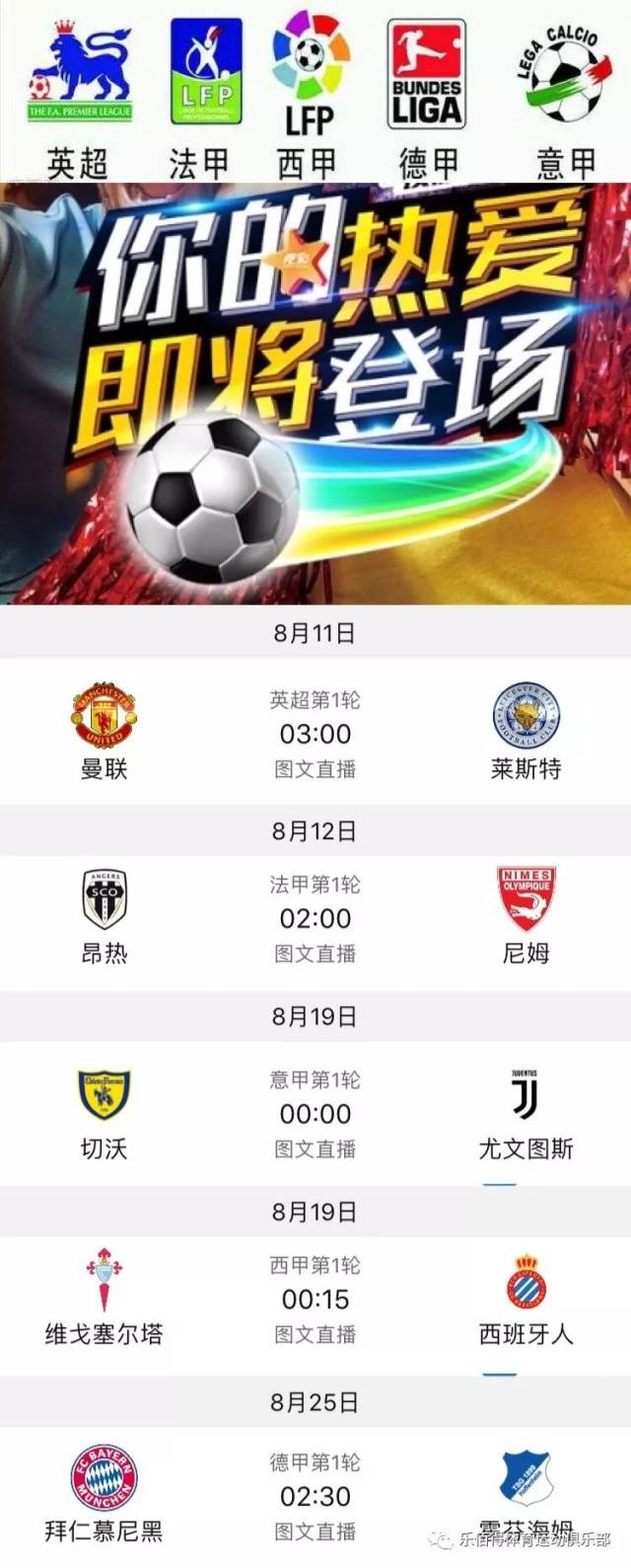 各球队的教